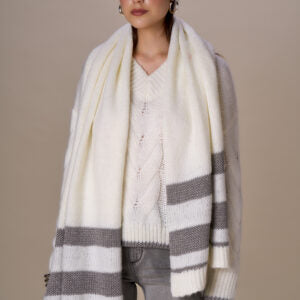 Écharpe en lurex VICTORIA - crème gris