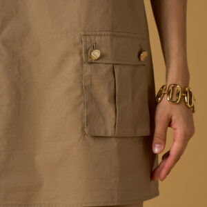 Robe cargo sans manches LOLA - Moka