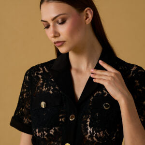Robe en dentelle LOVA - Noir