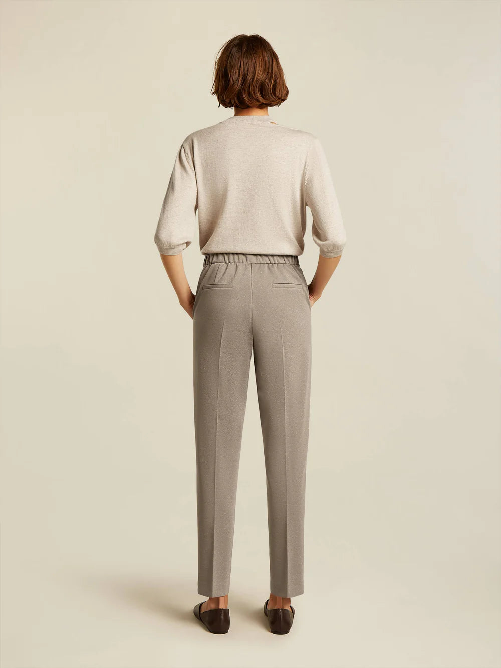 Pantalon lurex CHARLIE - chinchilla