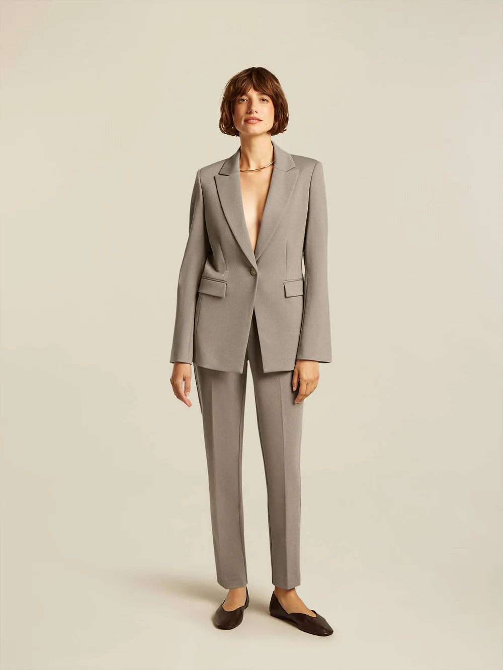 Pantalon lurex CHARLIE - chinchilla