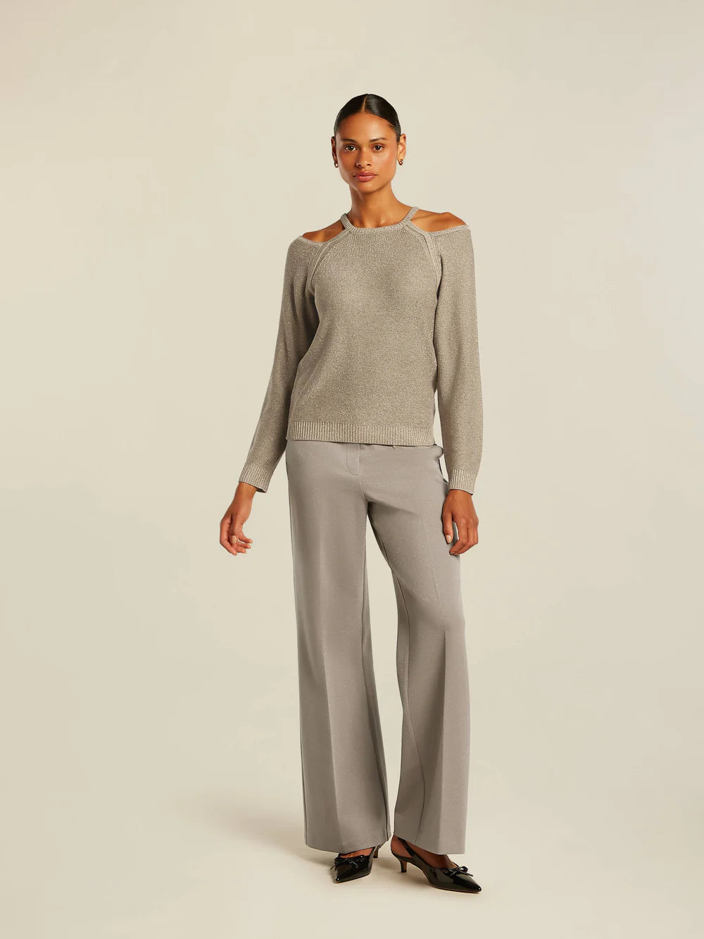 Pull en lurex DEBBY - chinchilla