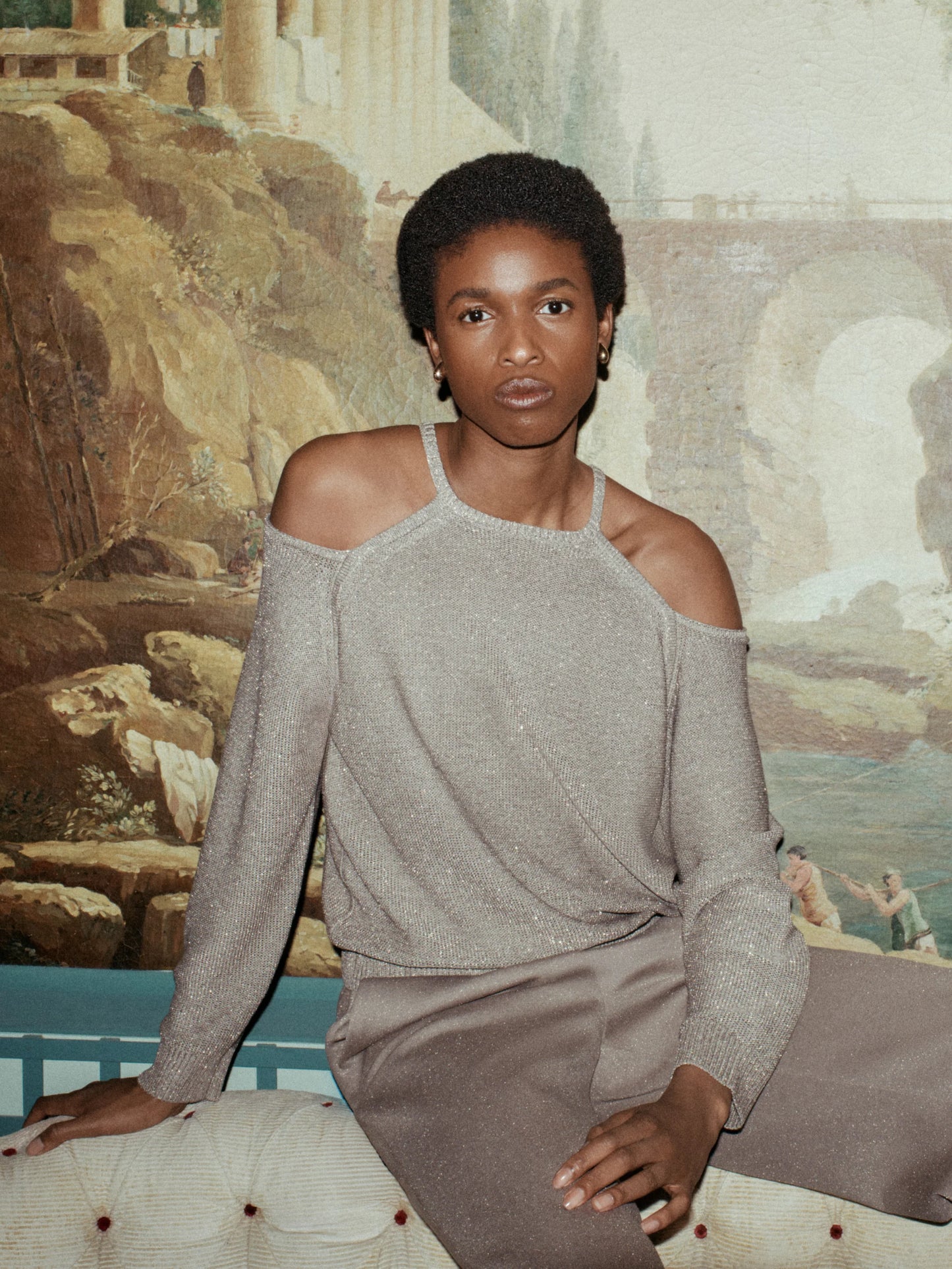 Pull en lurex DEBBY - chinchilla