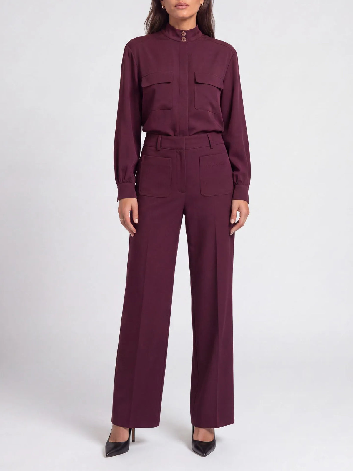 Pantalon large jambe PEGGI - Vin de raisin
