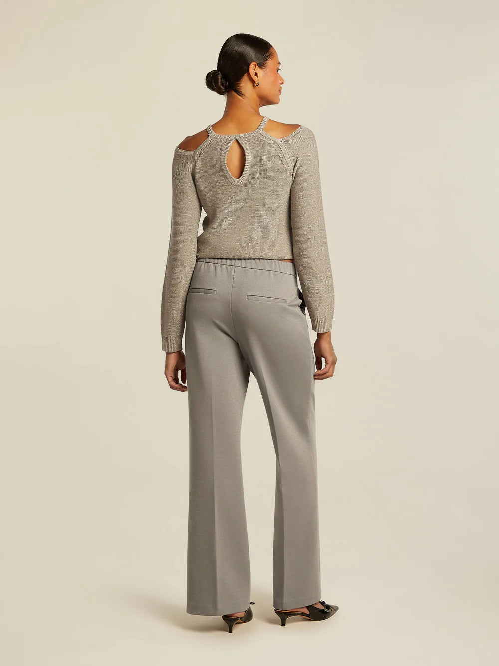 Pantalon en lurex HOPE - chinchilla