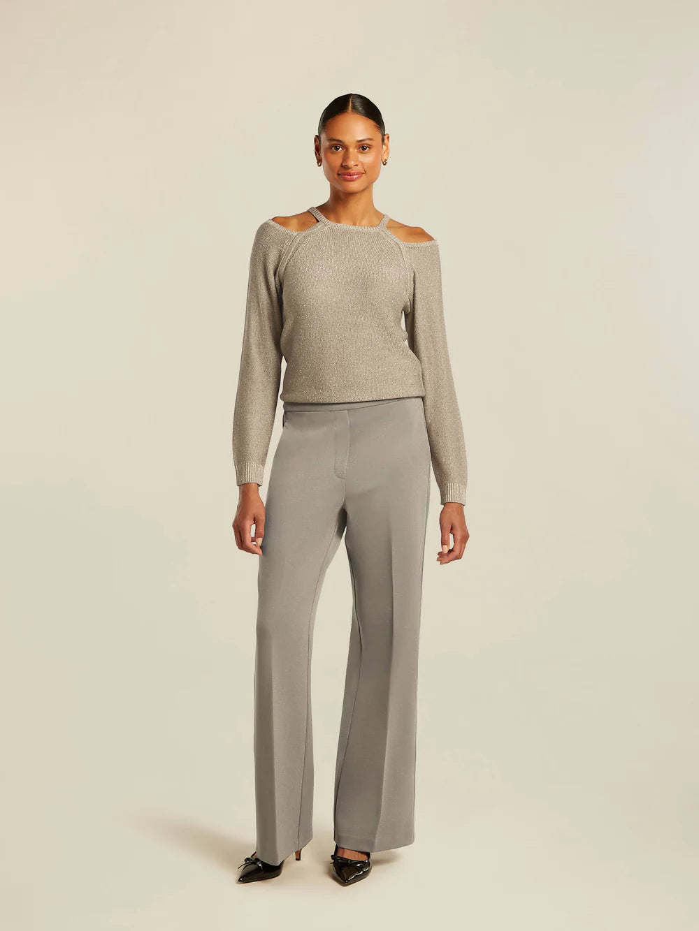 Pantalon en lurex HOPE - chinchilla