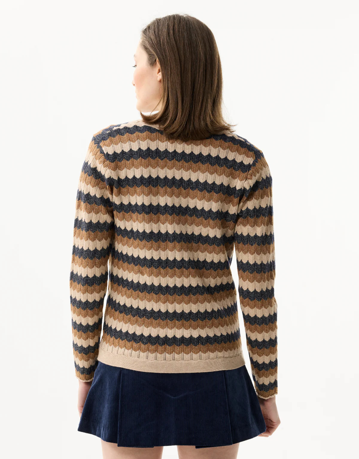Twin-set rayé scintillant CHARLOTTE - bleu beige
