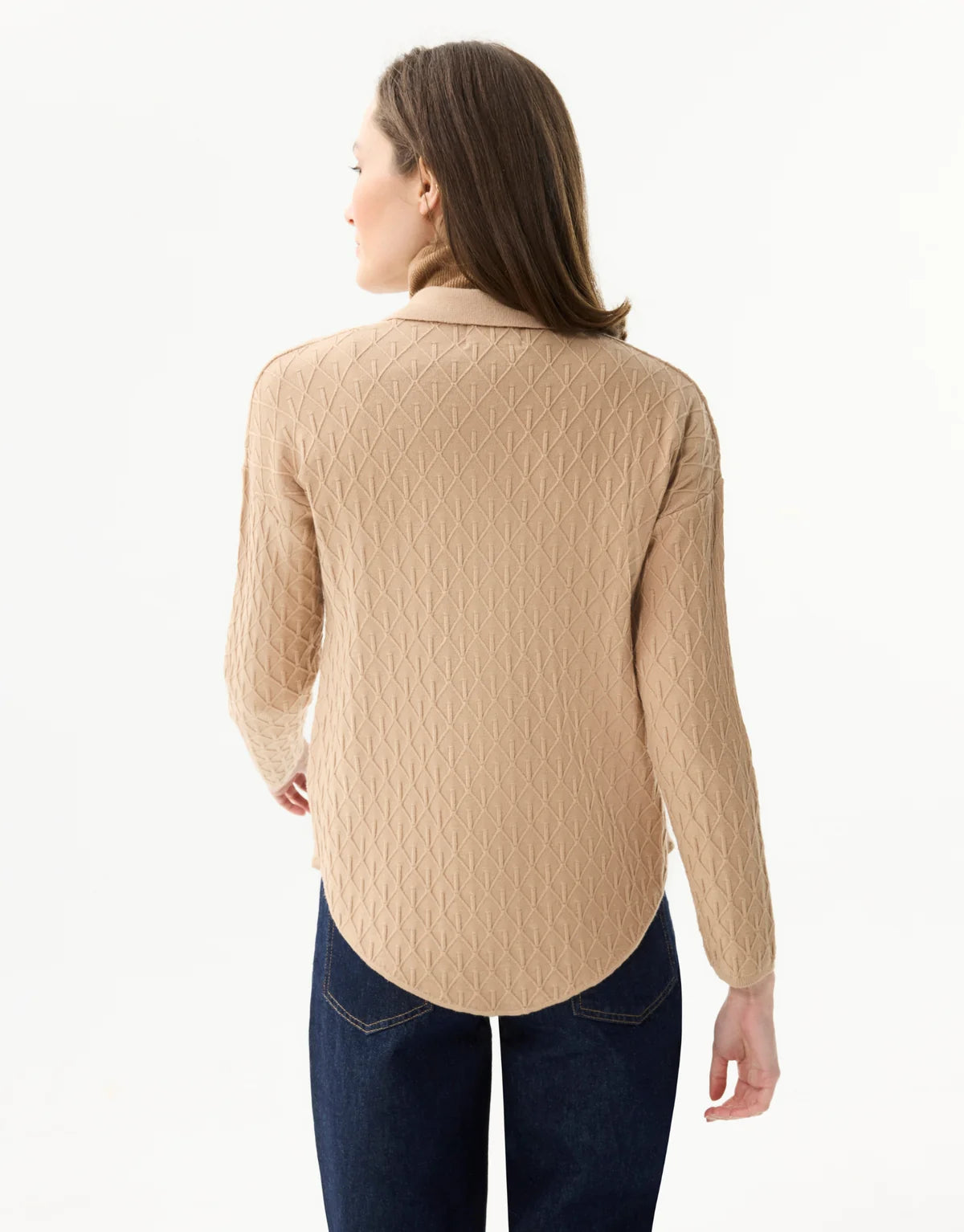 Cardigan texturé à boutons dorés CHLOE - beige