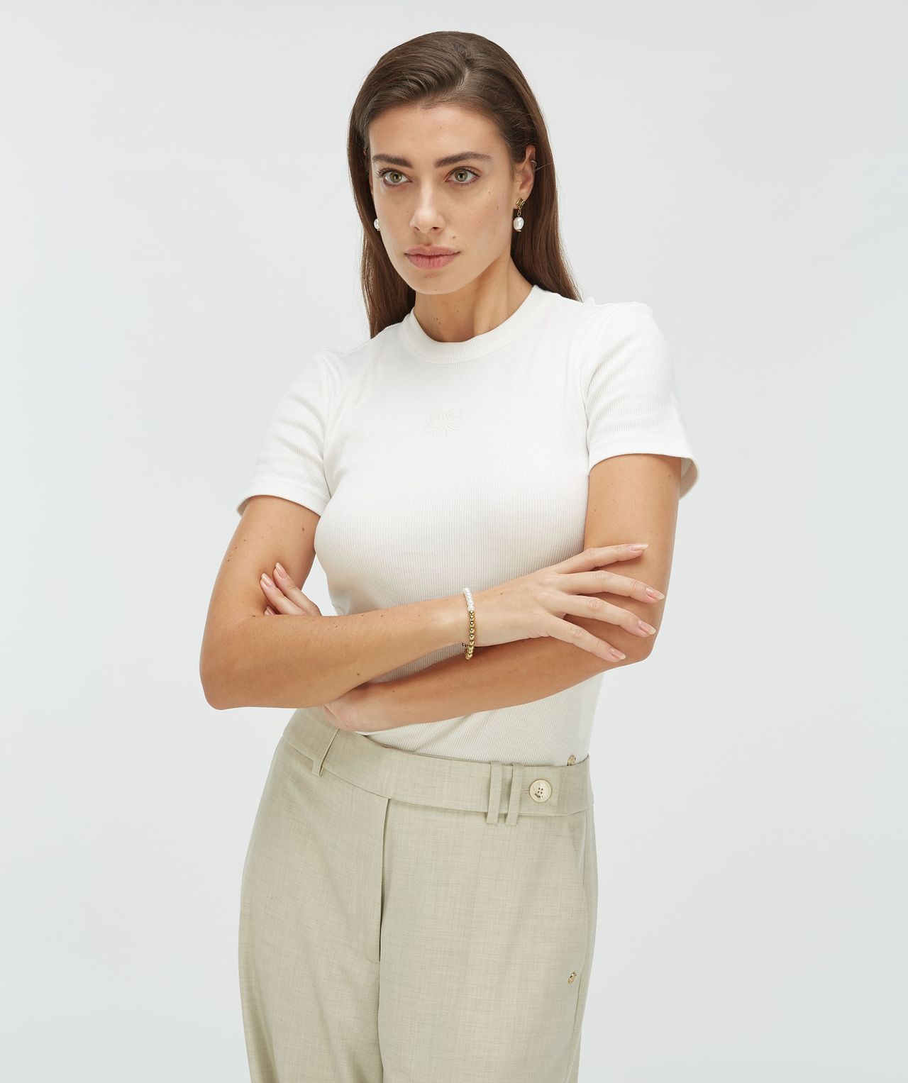 Bracelet perles et logo ELEIA - antique gold