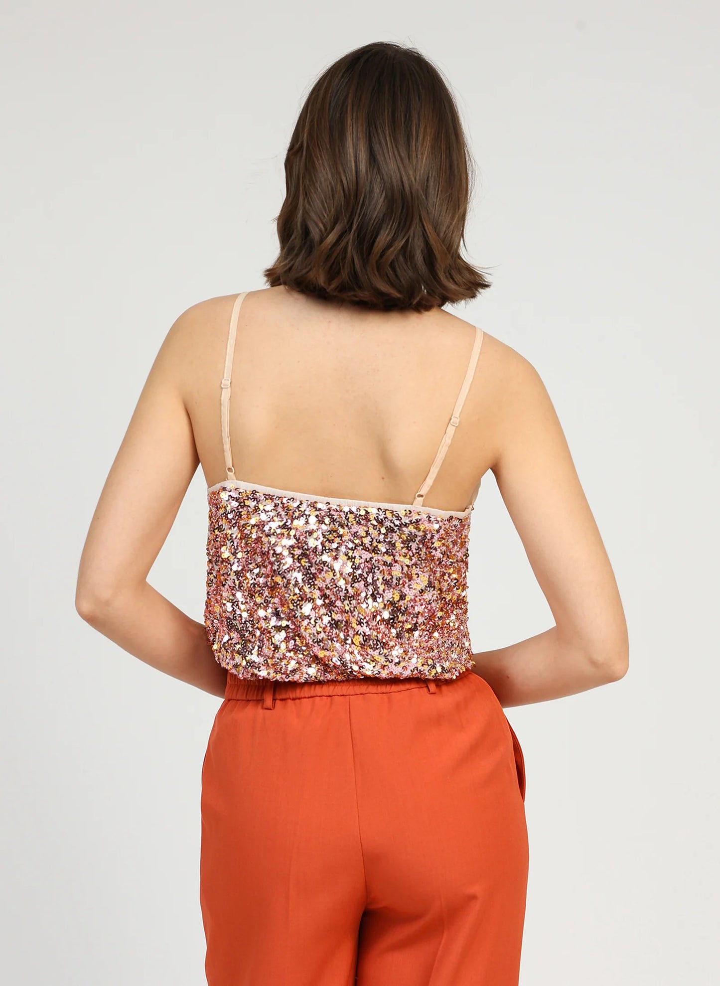 Top sequins ADONISIA - multi rose