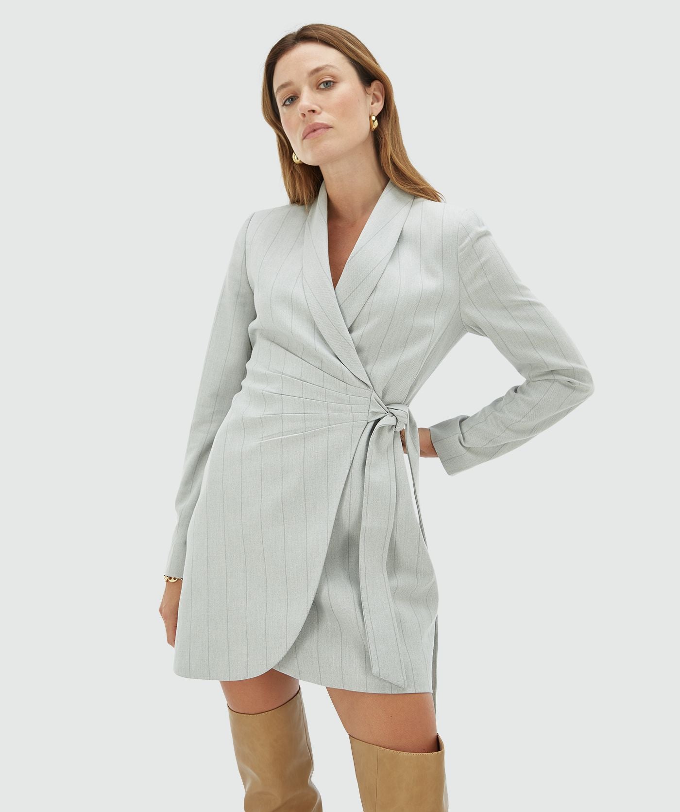 Robe portefeuille BONITA - light grey melange