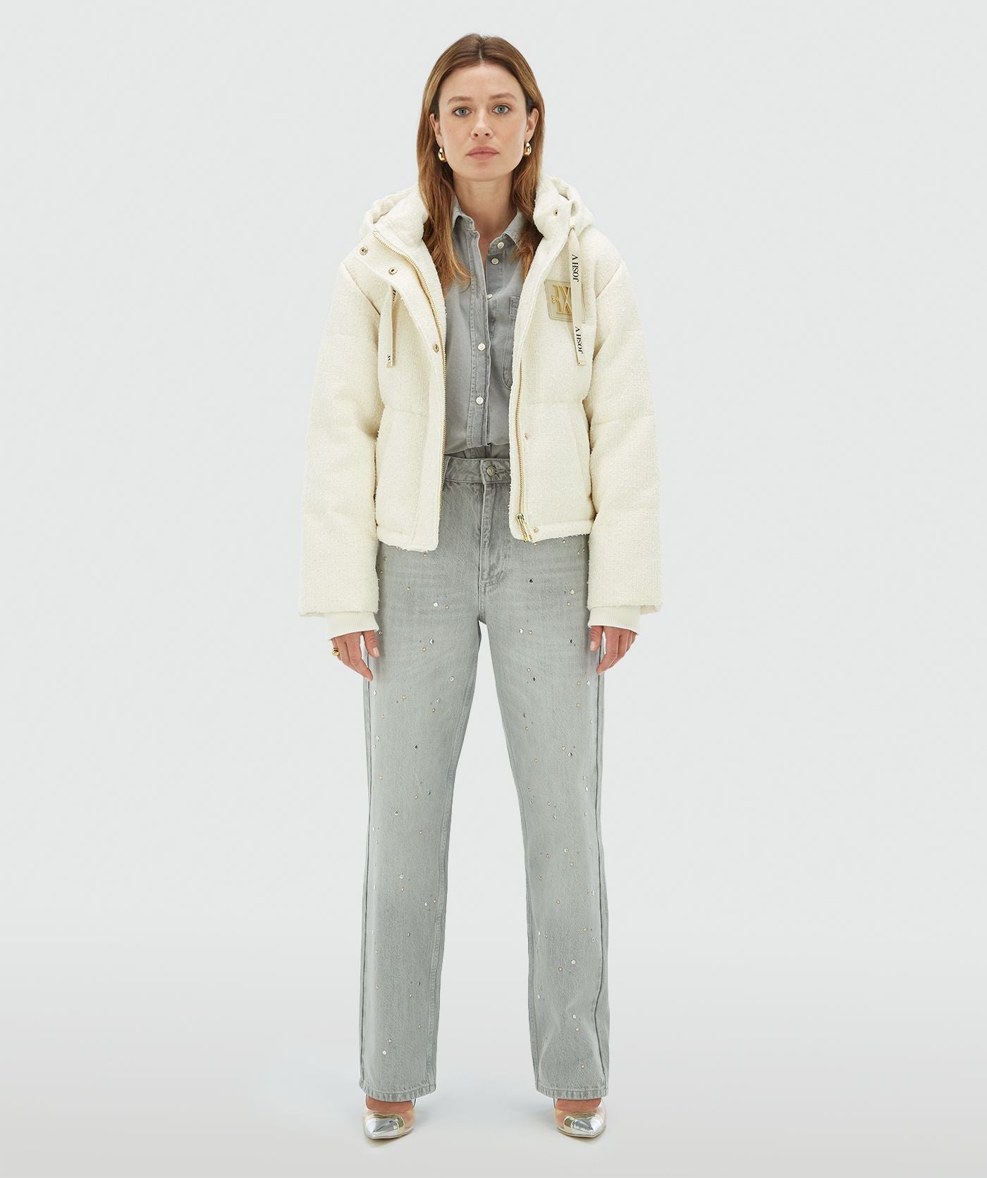 Manteau oversize avec lurex ALICE - cocoon blanc