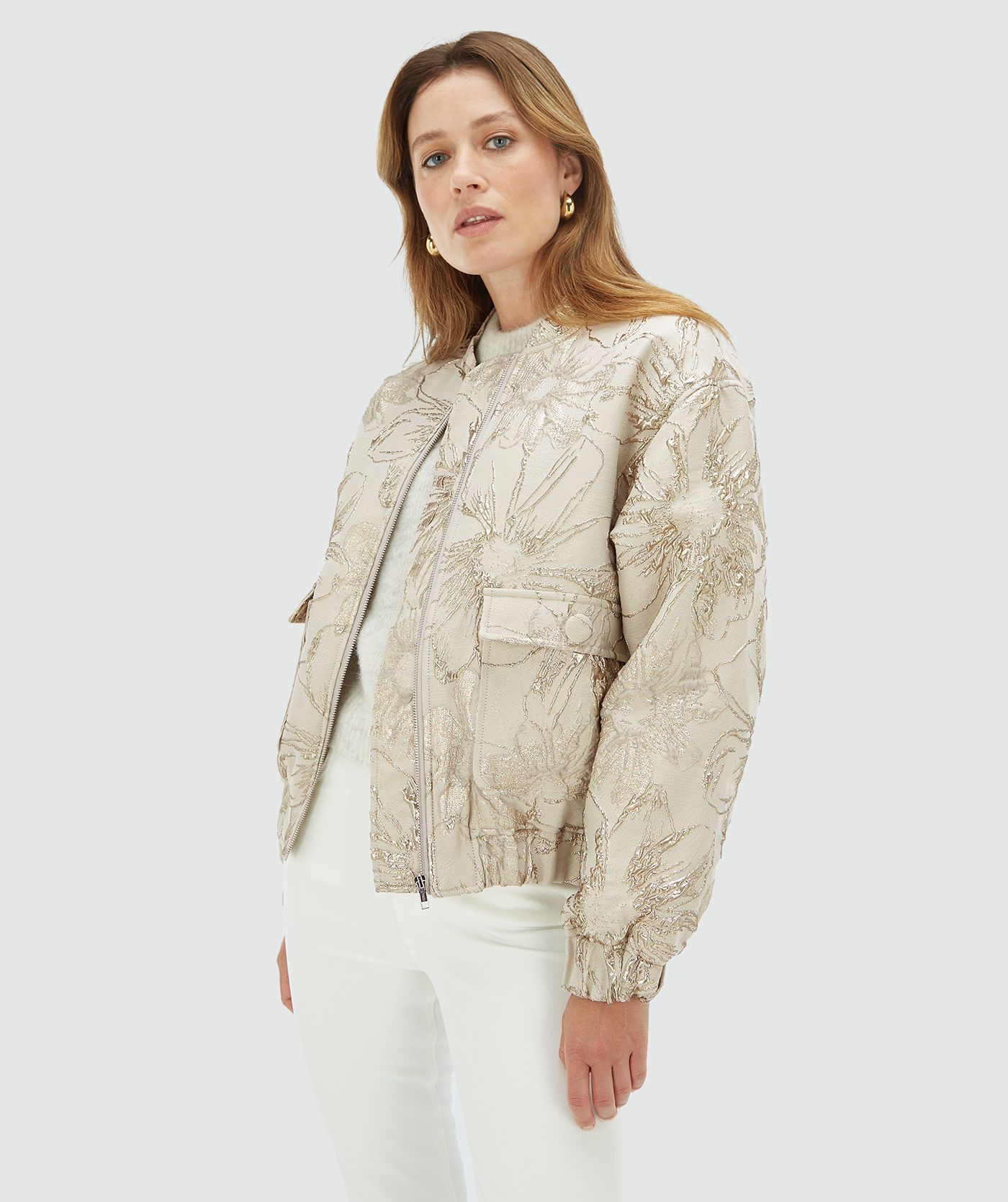 Bomber oversize détails métalliques KELSEY - grey stone