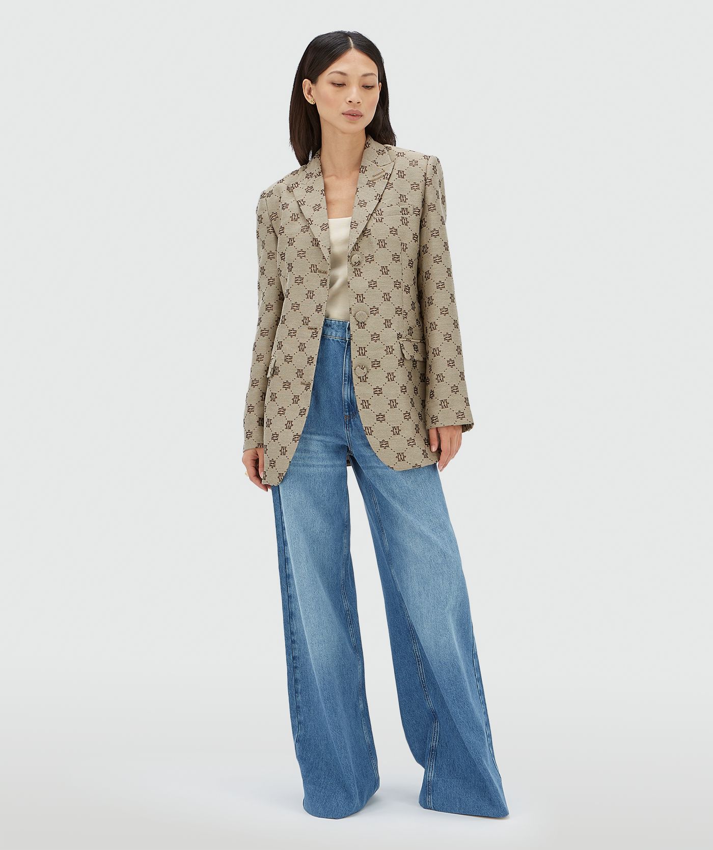 Blazer short avec lurex ESTRELLA - Dark brown