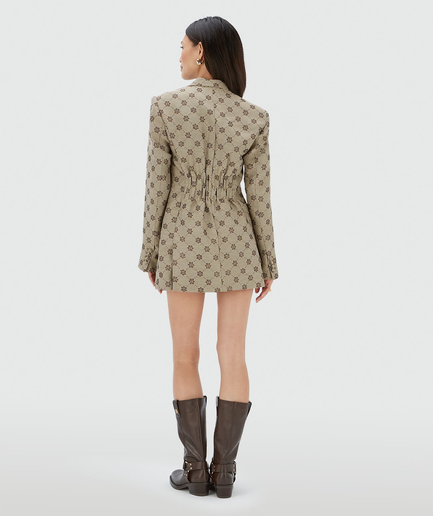 Blazer short avec lurex ESTRELLA - Dark brown