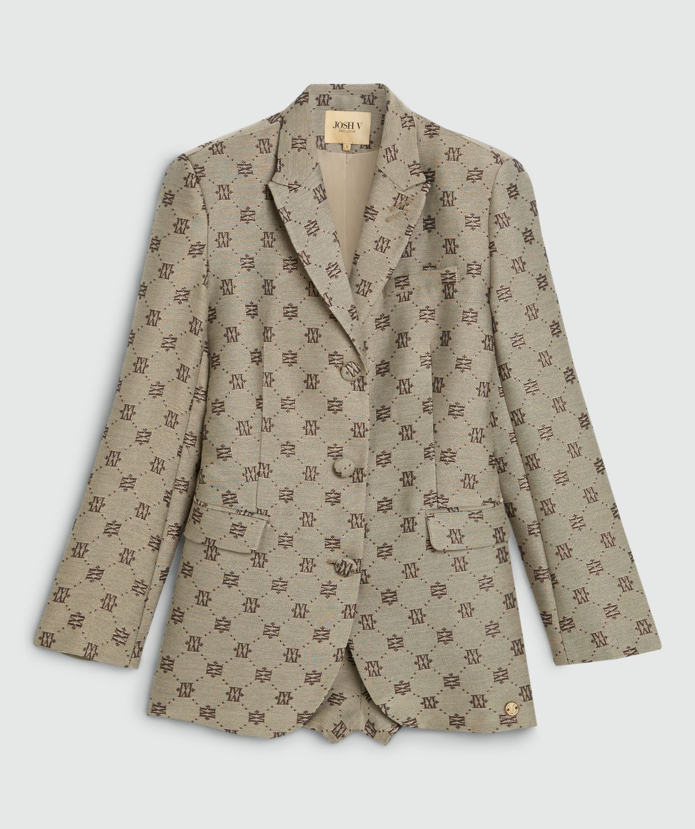 Blazer short avec lurex ESTRELLA - Dark brown