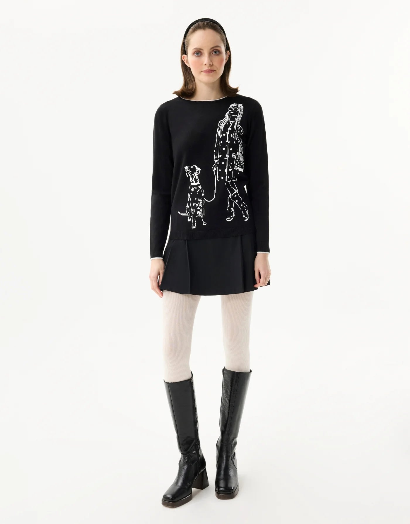 Sweatshirt design chien THEA - noir