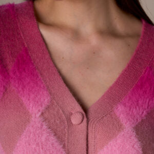 Cardigan losanges dégradés LEONIE - rose