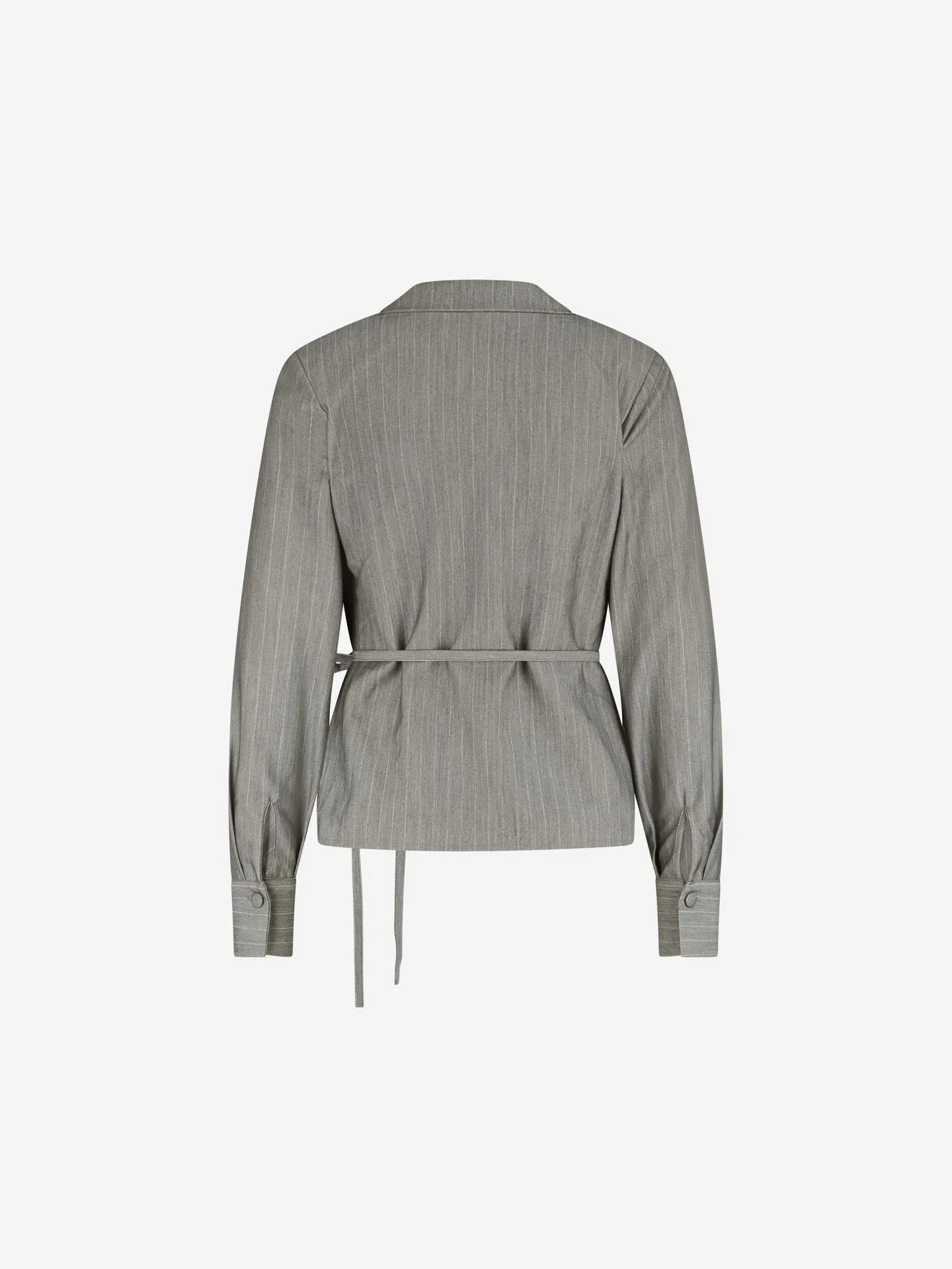 Blouse portefeuille rayée avec détail de chaîne LUBLIN - gris