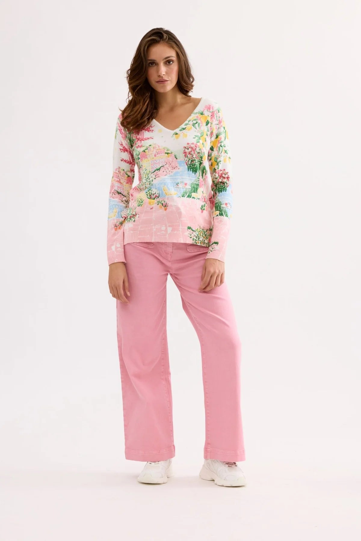 Pull imprimé paysage pastel GERMAINE - mutlicolor