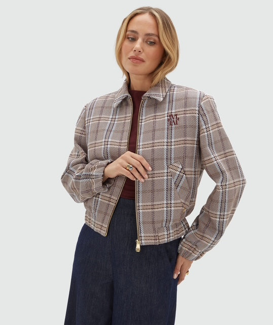 Veste oversize PEPPER - check cognac