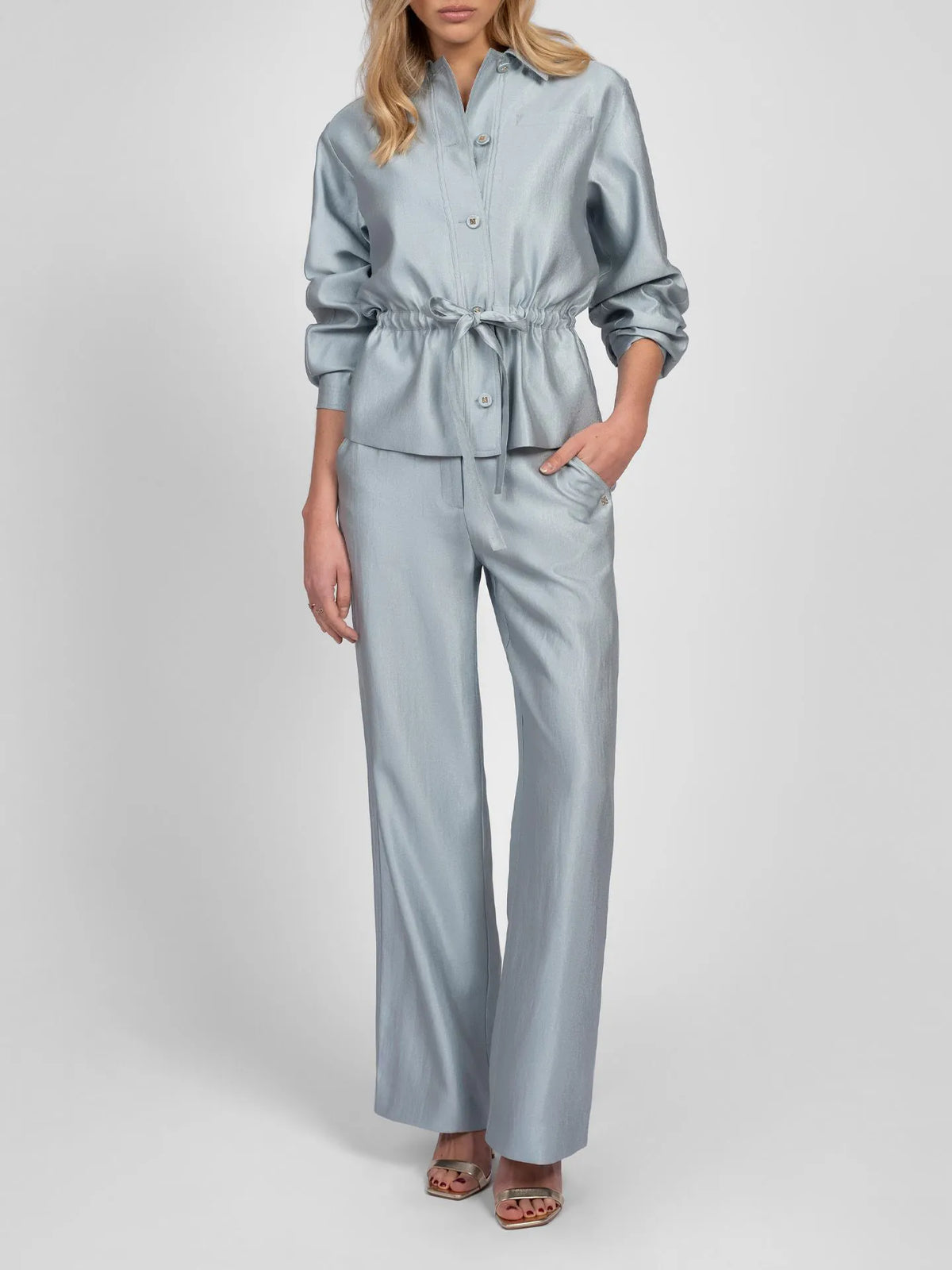 Pantalon avec des paillettes subtiles ALIRA - Bleu gelé