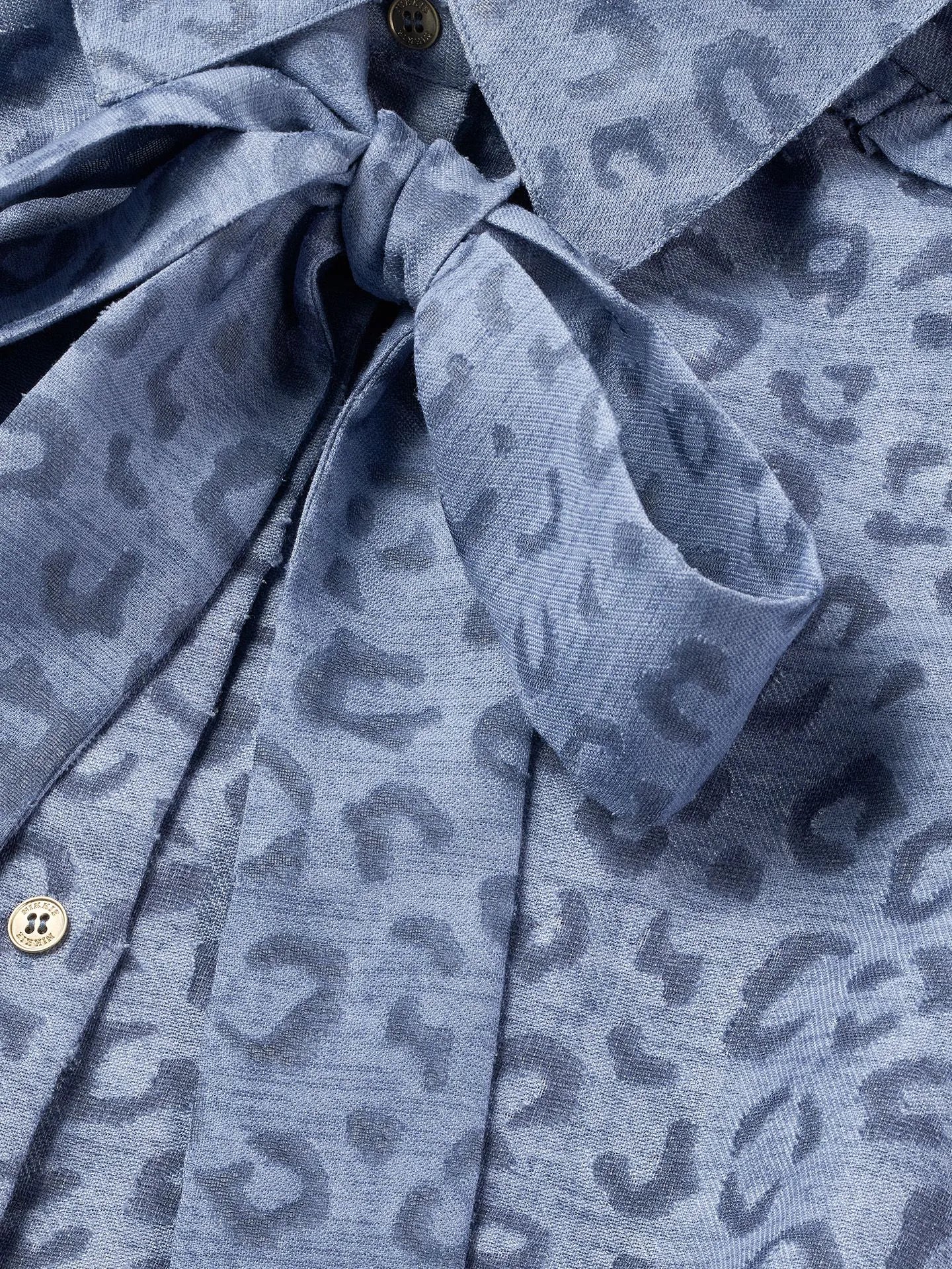 Robe à imprimé léopard avec détail de nœud PRAGUES - Bleu