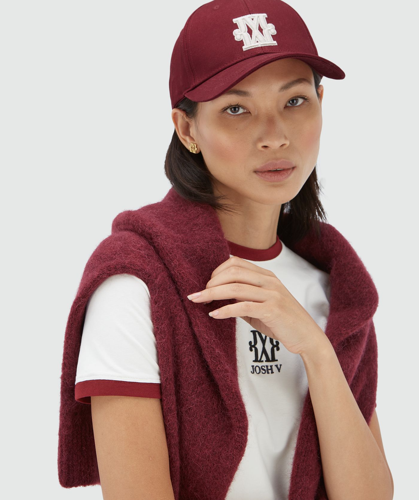 Casquette avec logo ANGELA - rouge baie