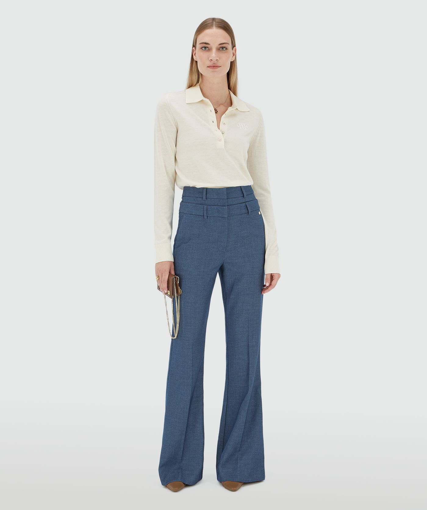 Pull slim fit en laine AUDREY - écru clair