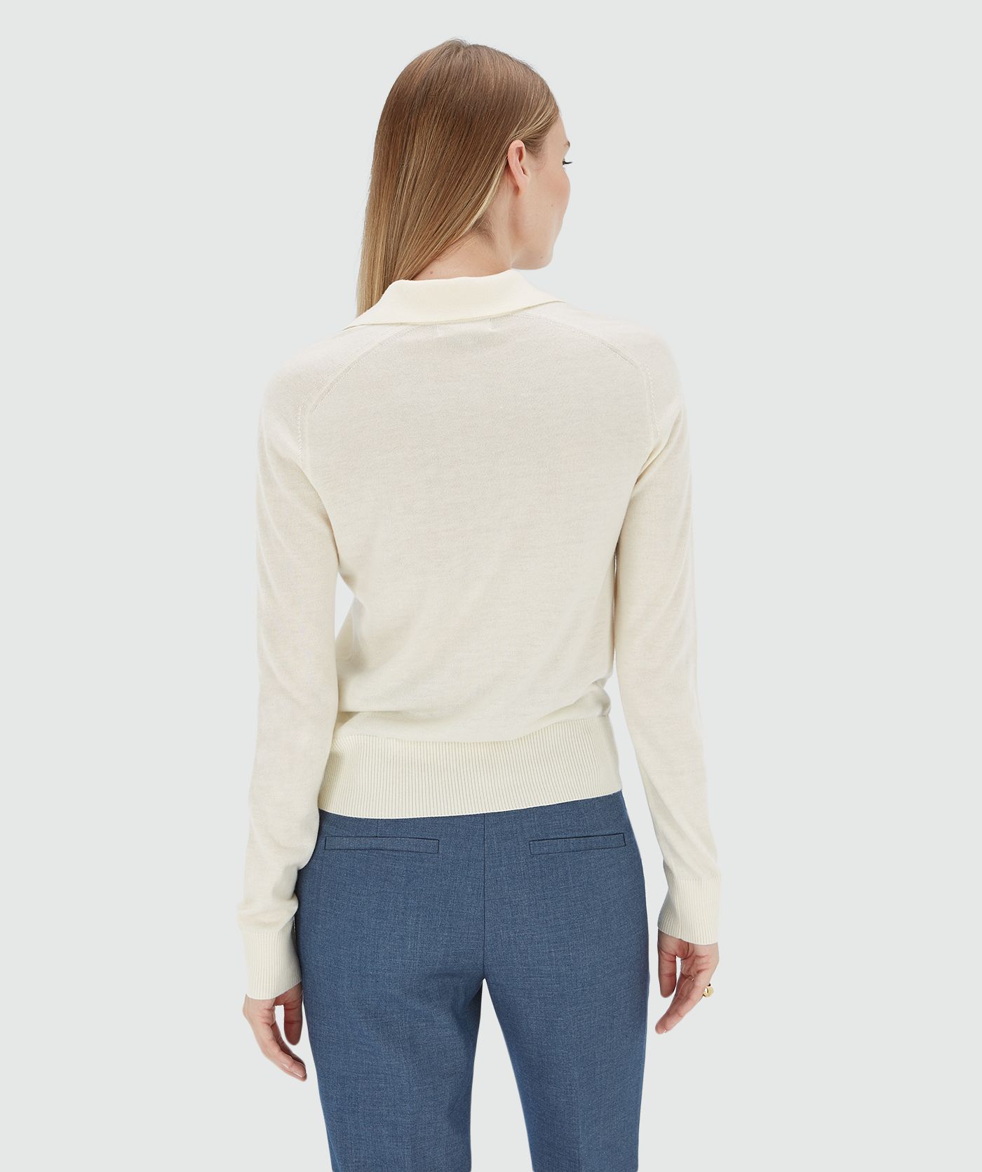 Pull slim fit en laine AUDREY - écru clair
