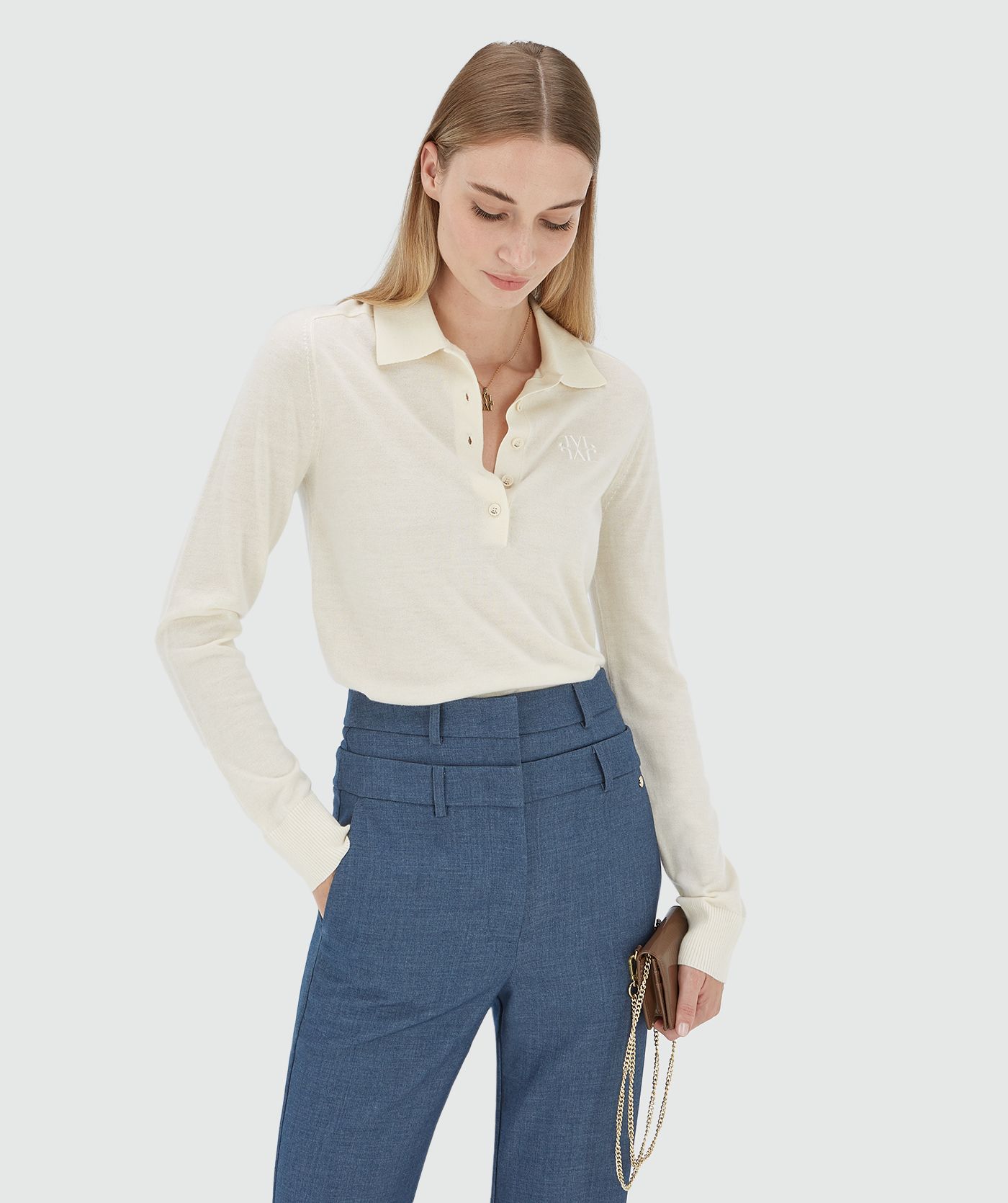 Pull slim fit en laine AUDREY - écru clair