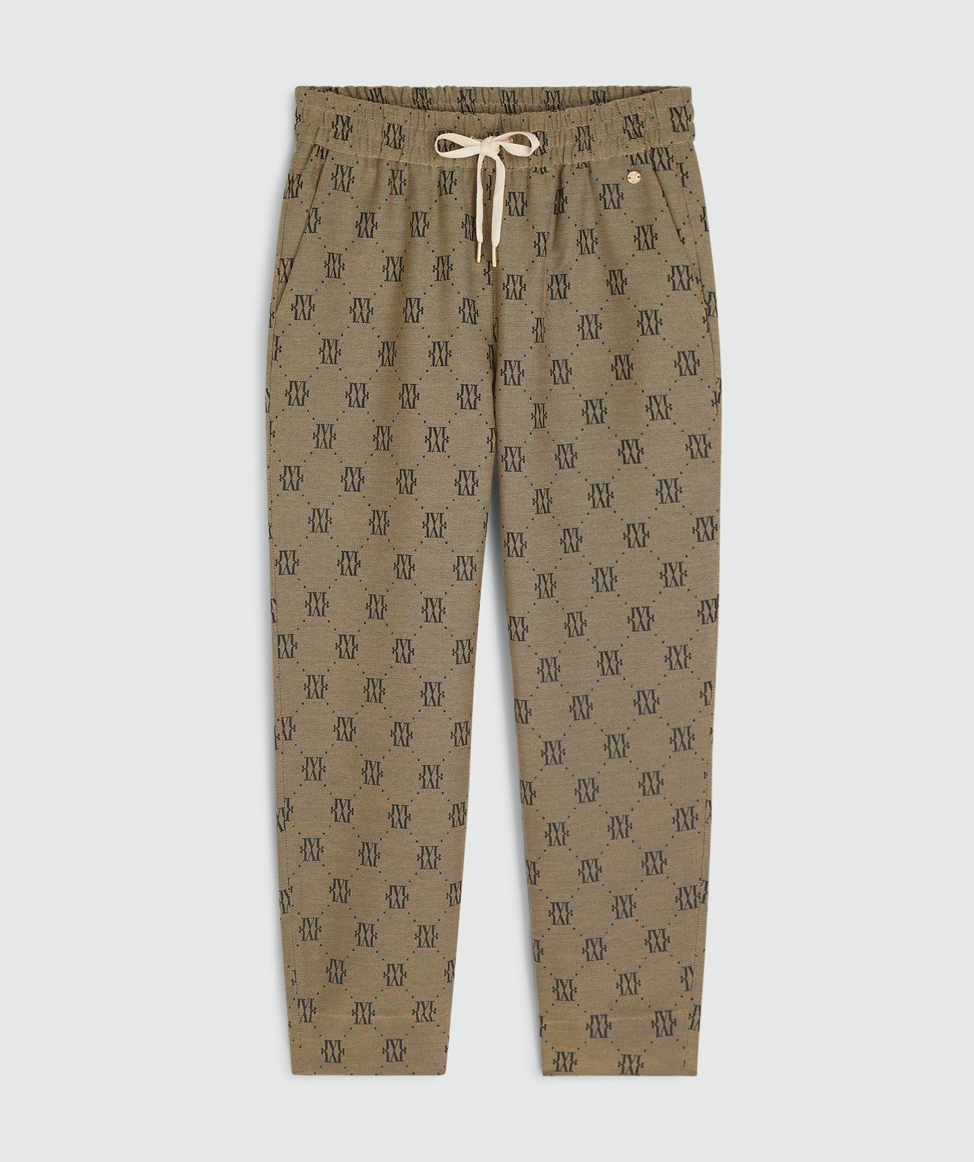 Pantalon taille mi-haute à coupe fuselée BRIARY - beige noir