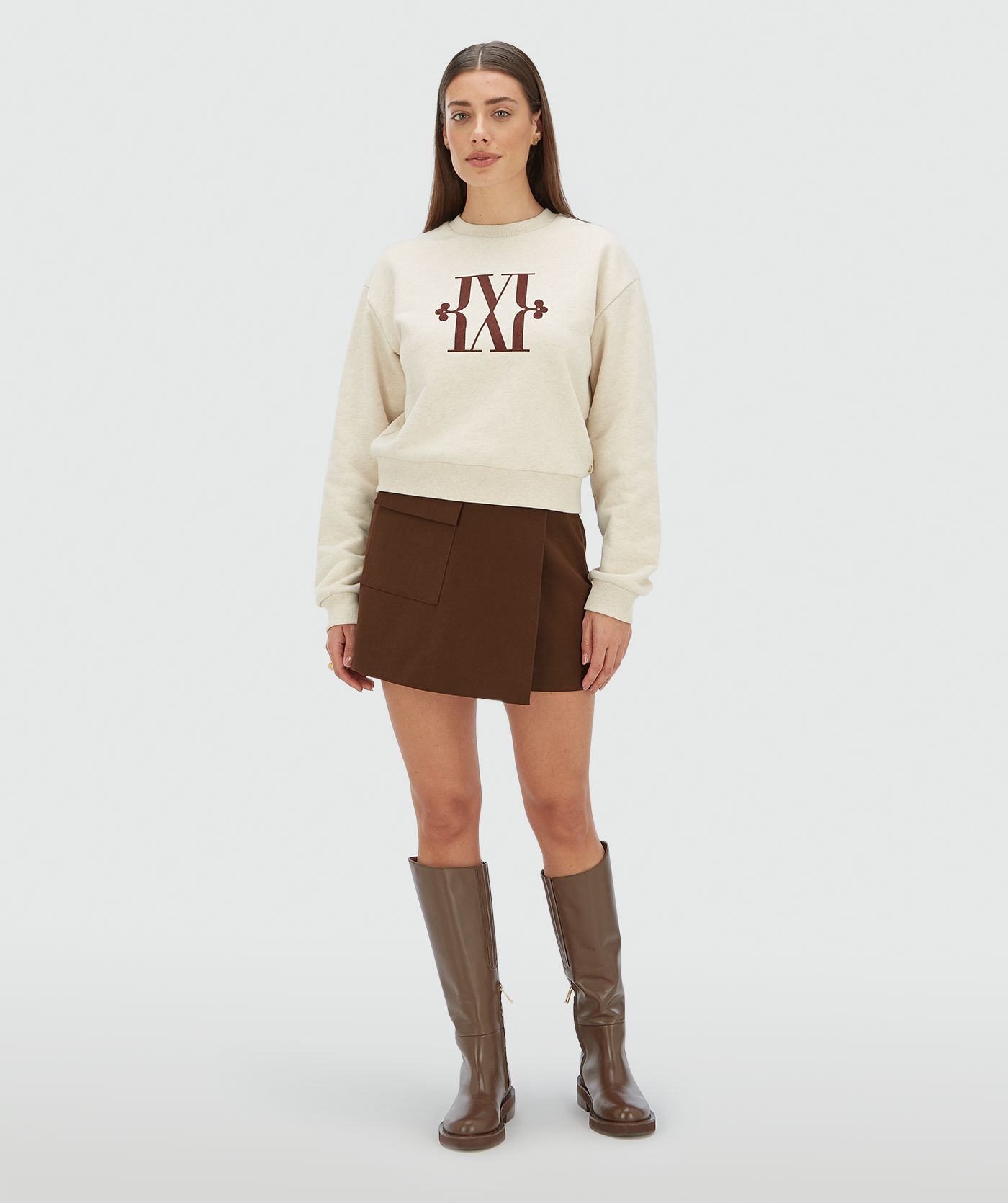 Pull coupe décontractée EBAH - écru léger mélangé