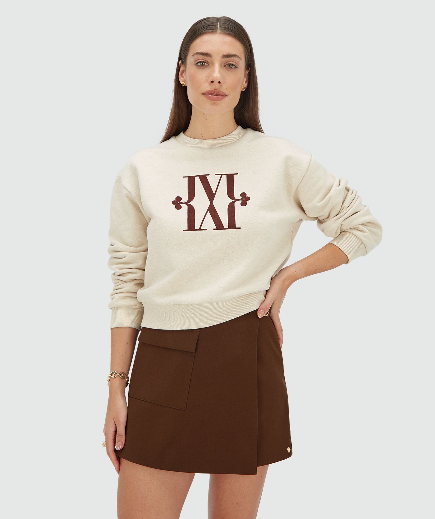 Pull coupe décontractée EBAH - écru léger mélangé