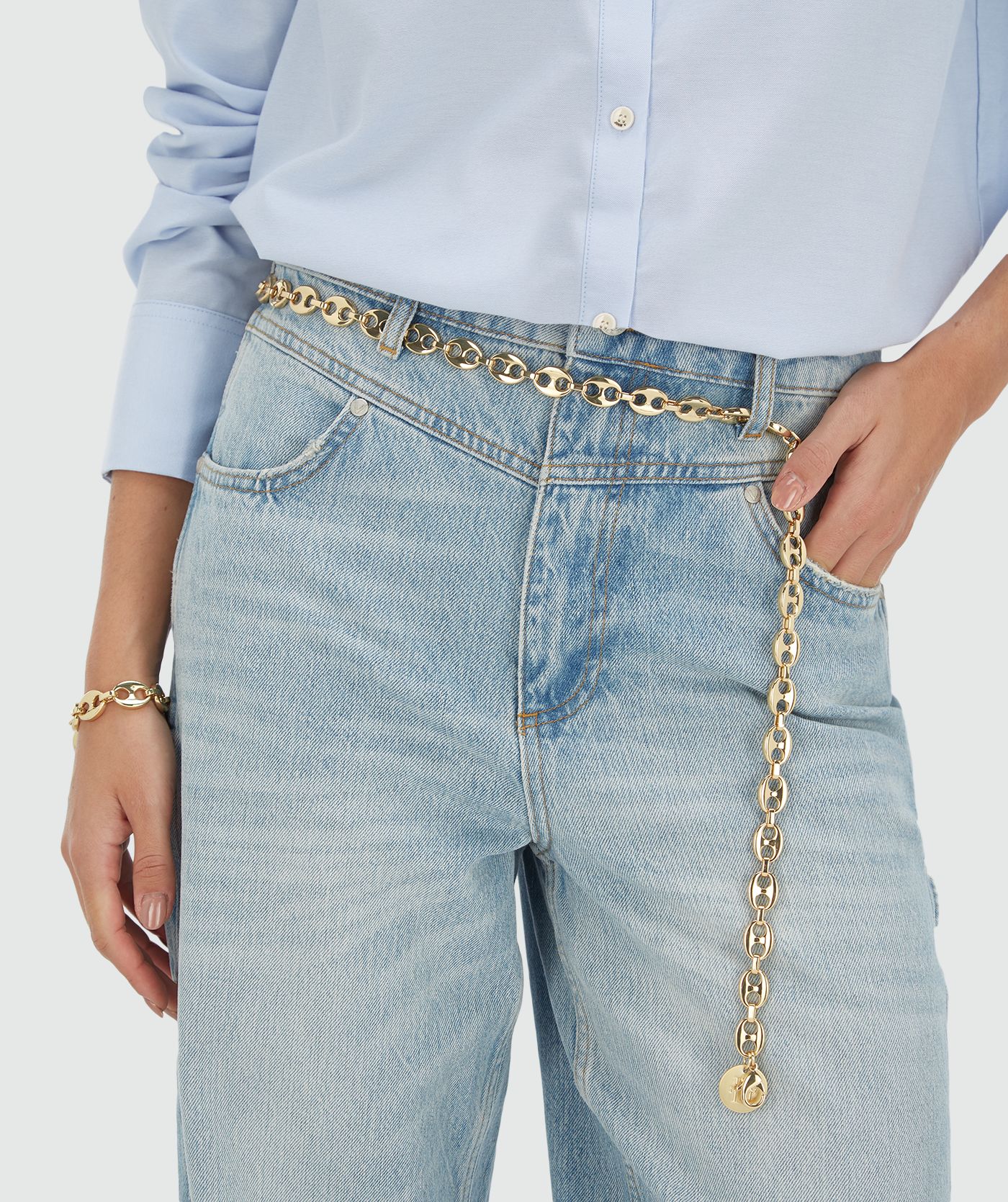 Ceinture avec logo EDDA - champagne or