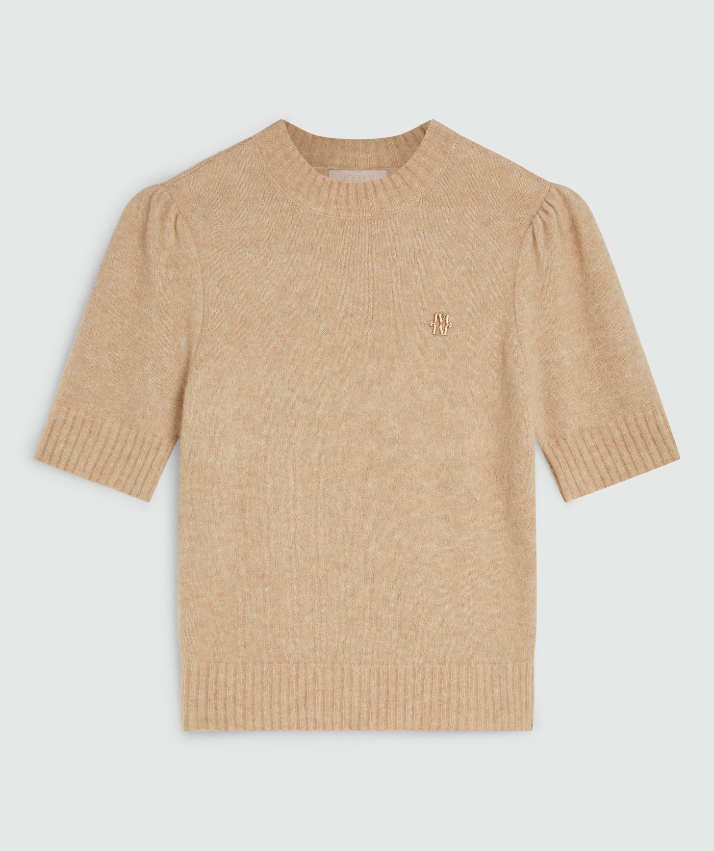 Pull ajusté en laine mérinos FRANKA - marron clair chiné