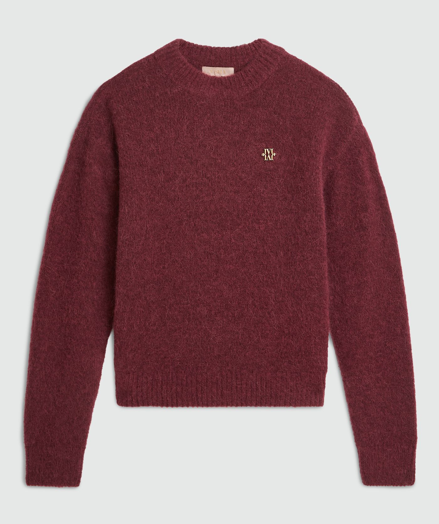 Pull oversize en laine mérinos FRESIA - mélange rouge baie