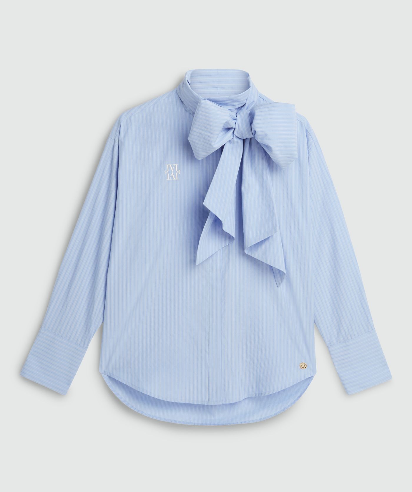 Blouse oversize avec nœud HEDY - bleu poudré écru clair