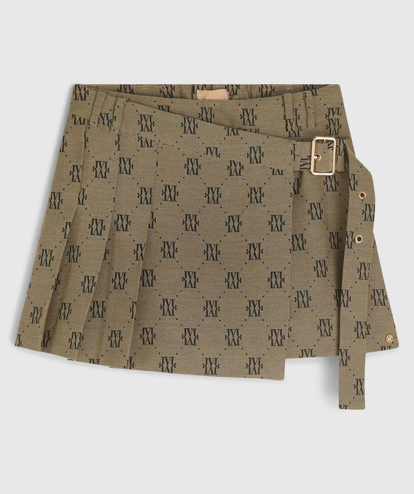 Jupe-short taille mi-haute avec logo ISADEE - beige noir