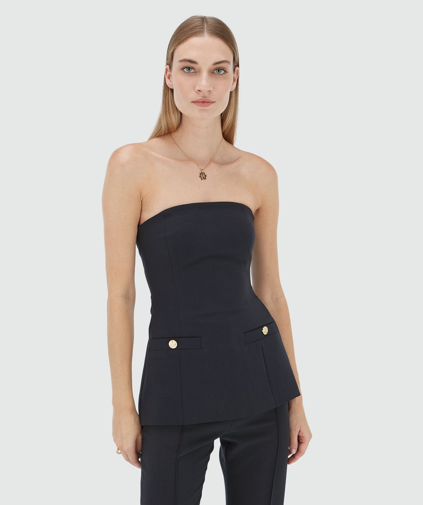 Haut bustier ajusté IVY - bleu foncé
