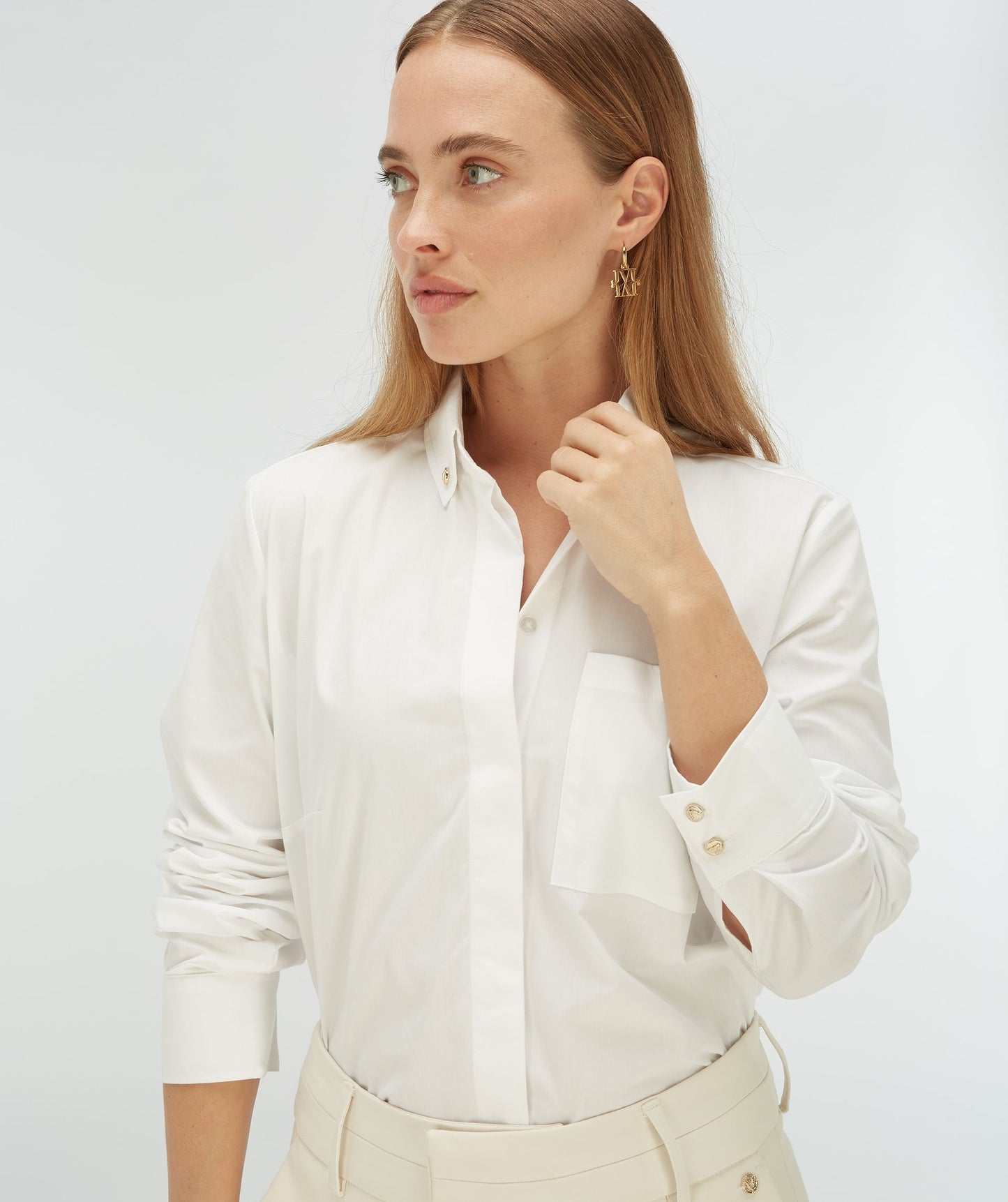Chemisier ajusté JV CHARLINE - blanc propre