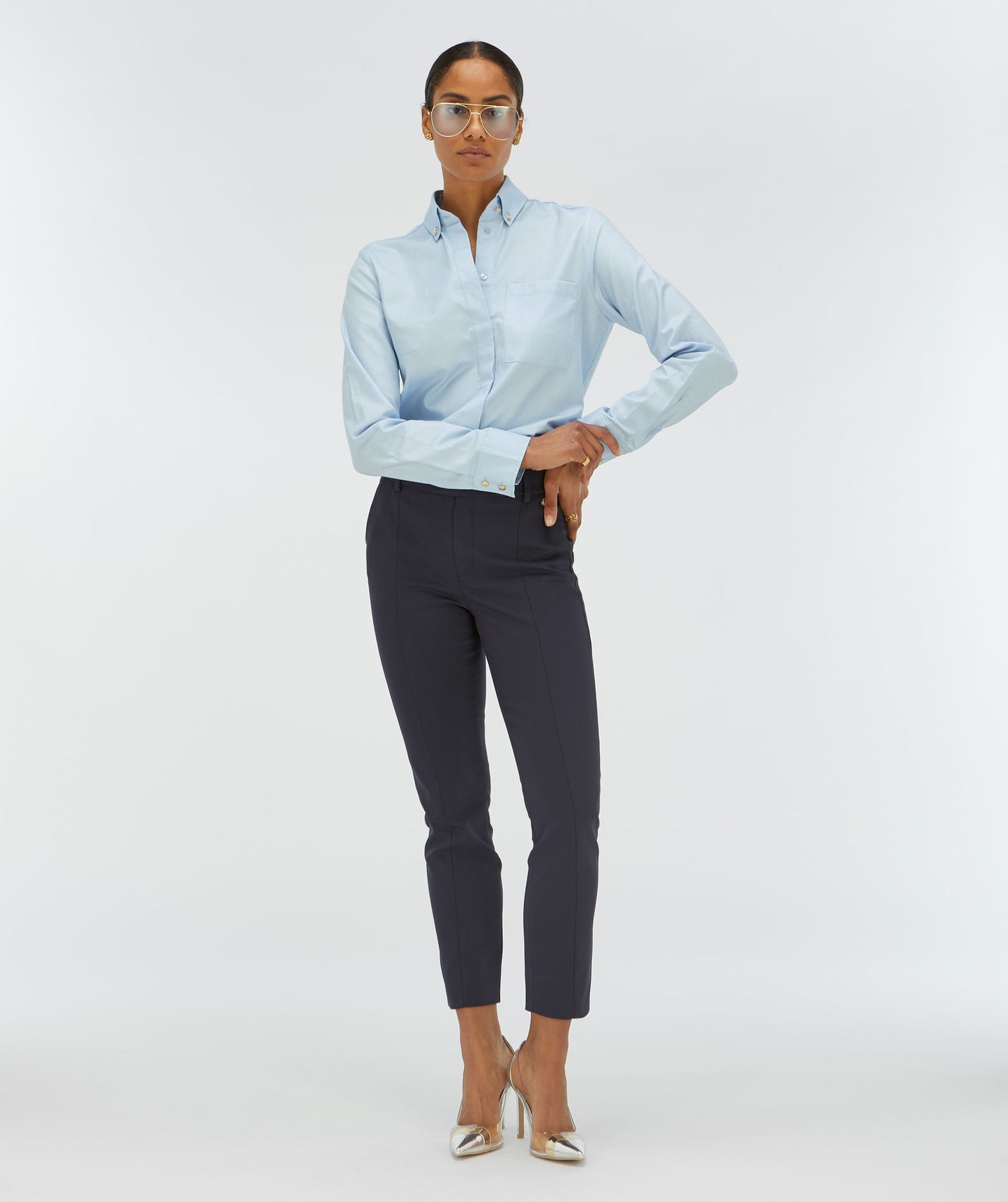 Chemisier ajusté JV CHARLINE - bleu clair