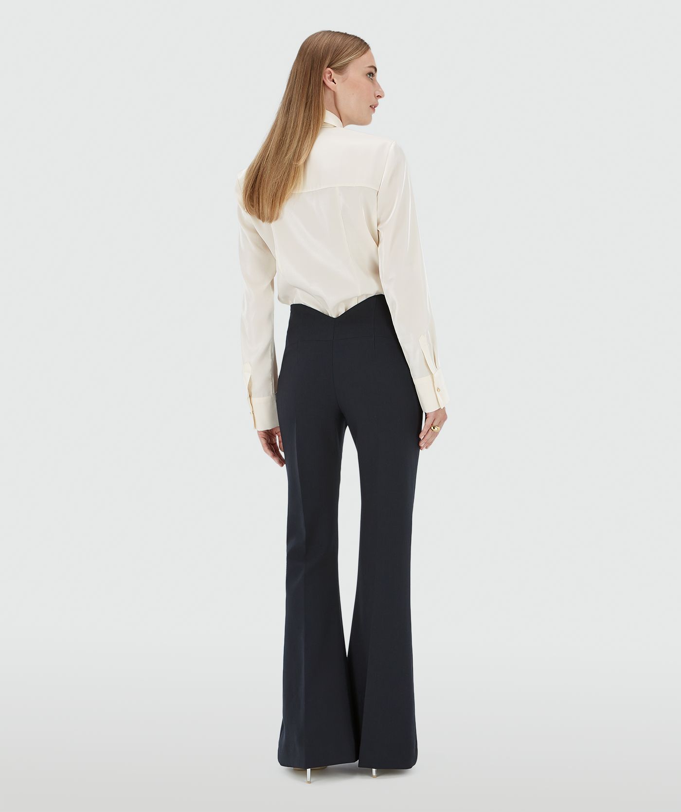 pantalon évasé ajusté KIT - bleu foncé