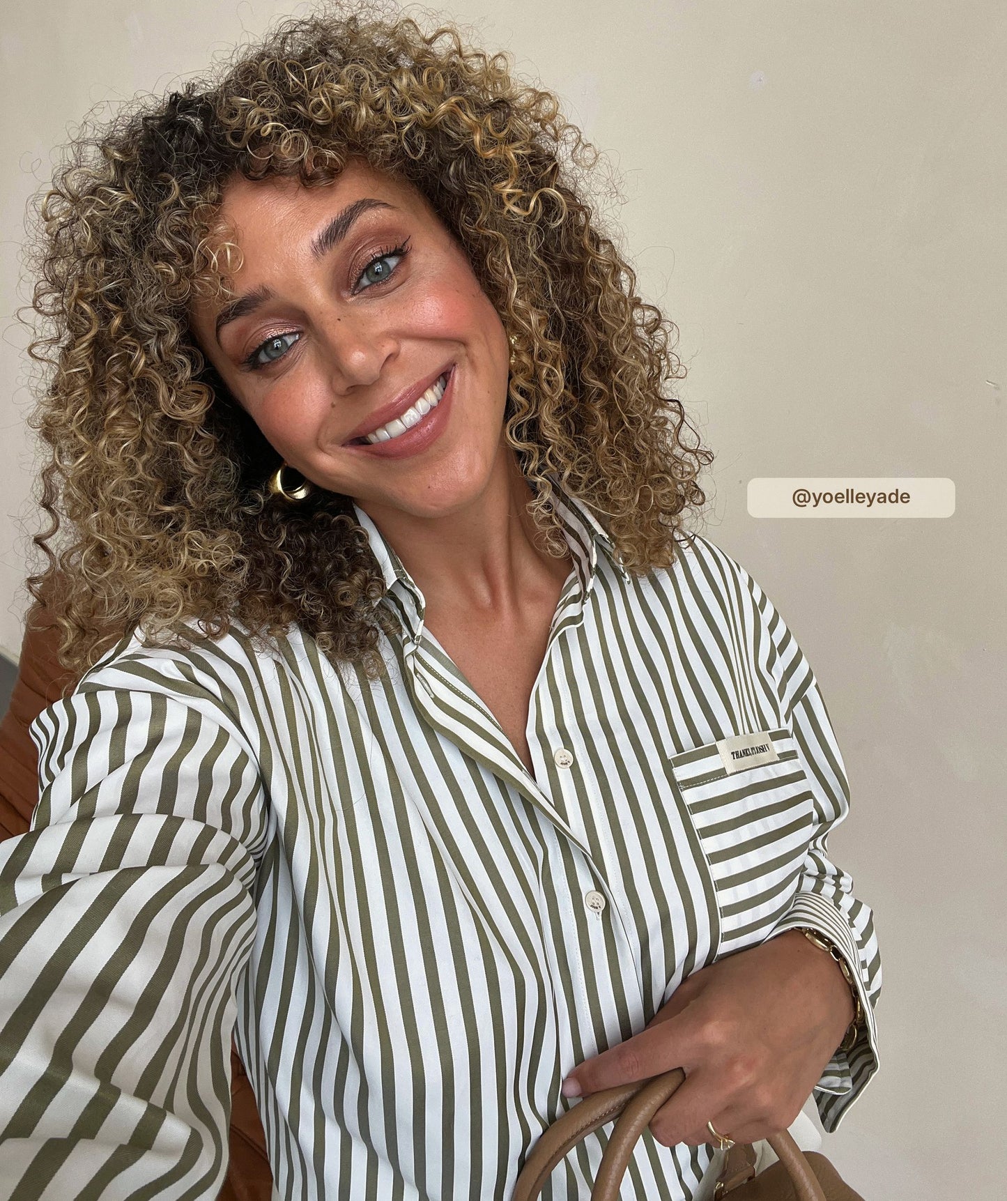 Chemise rayée oversize LEXX - pistache foncé écru clair