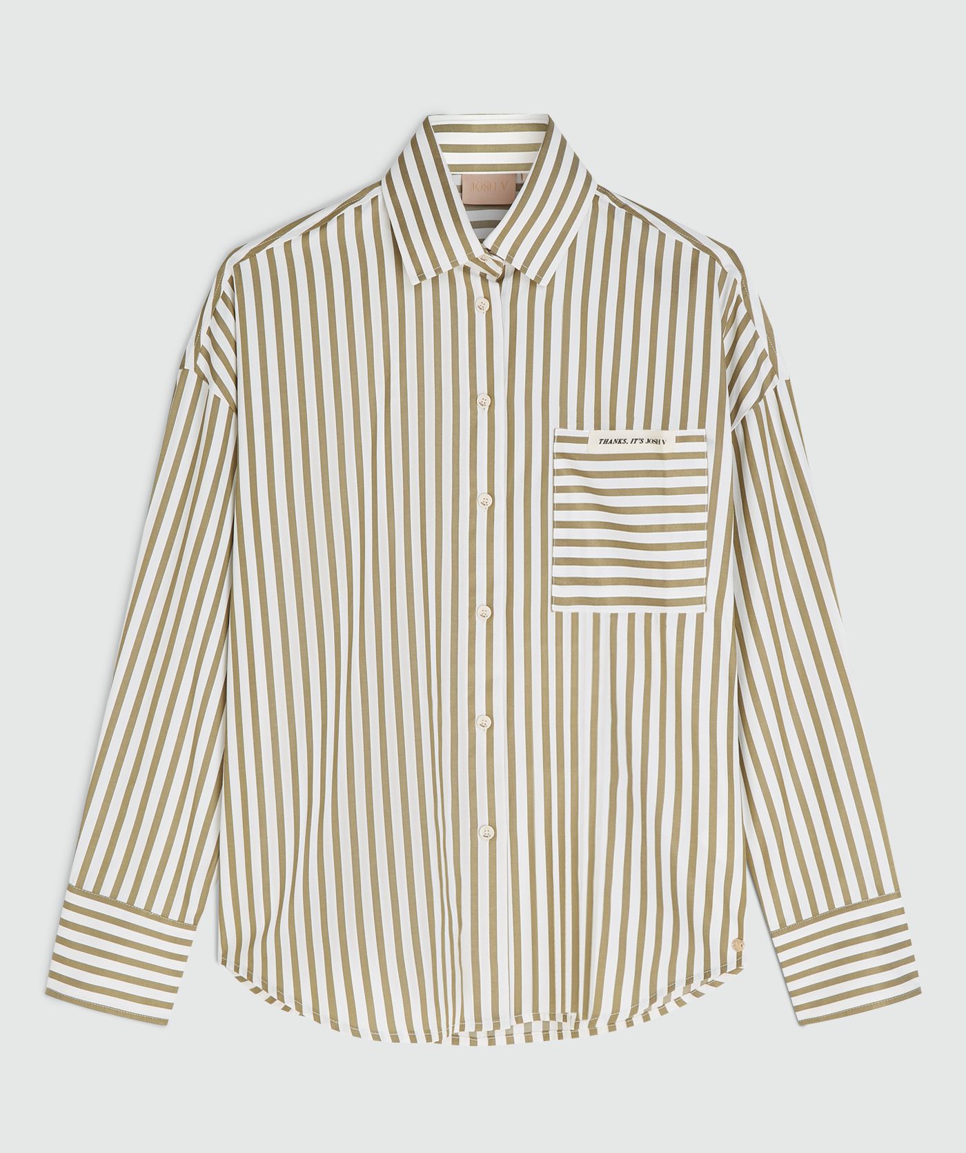 Chemise rayée oversize LEXX - pistache foncé écru clair