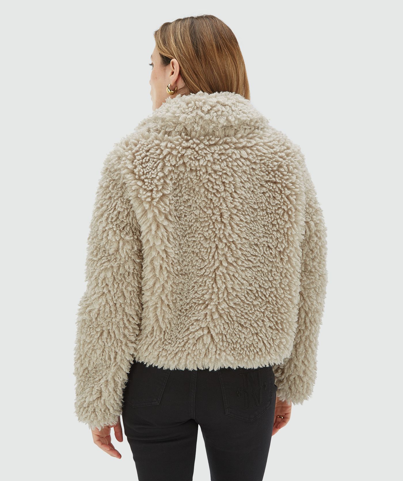 Manteau moelleux boxy fit LISA - gris chaud