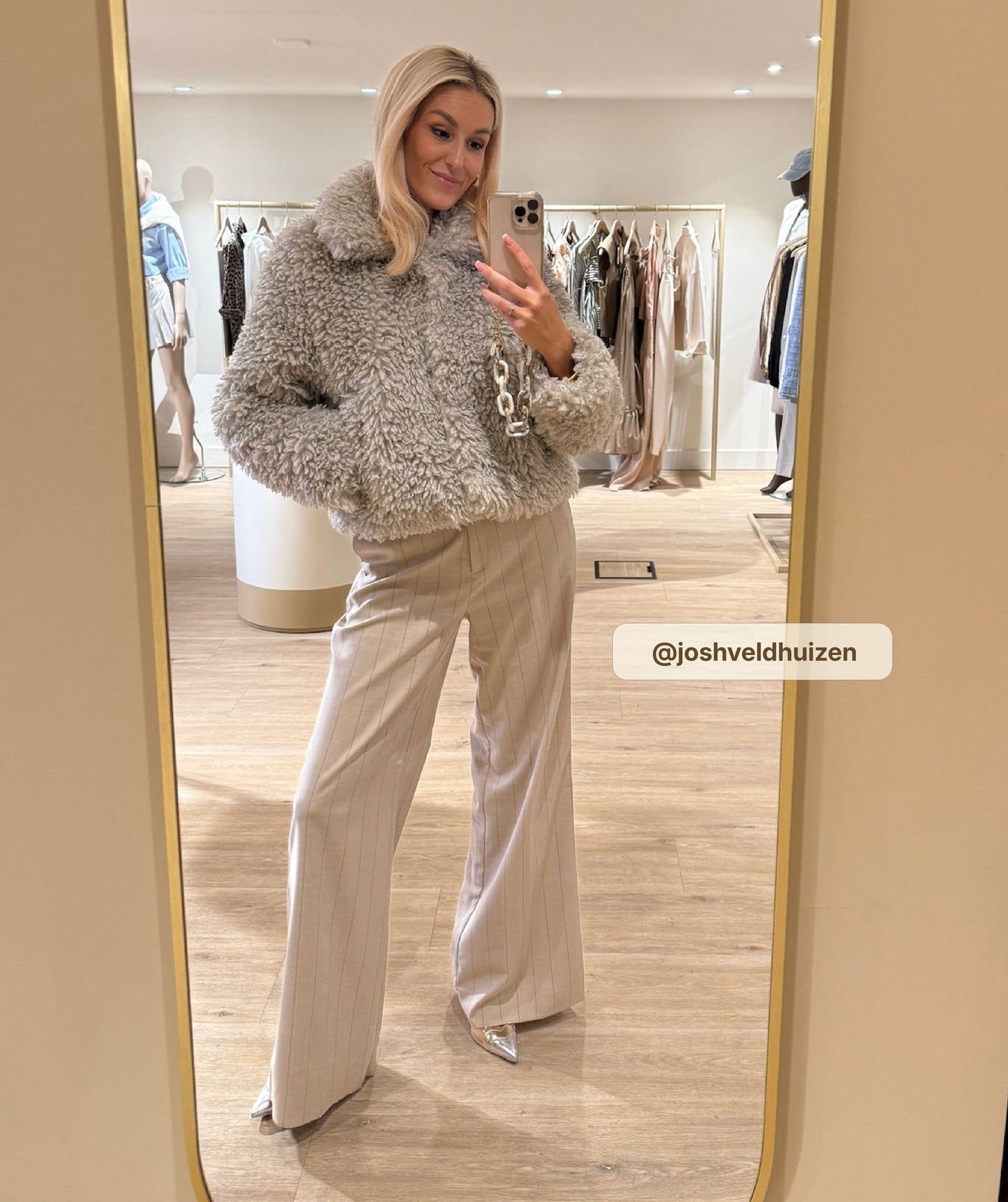 Manteau moelleux boxy fit LISA - gris chaud