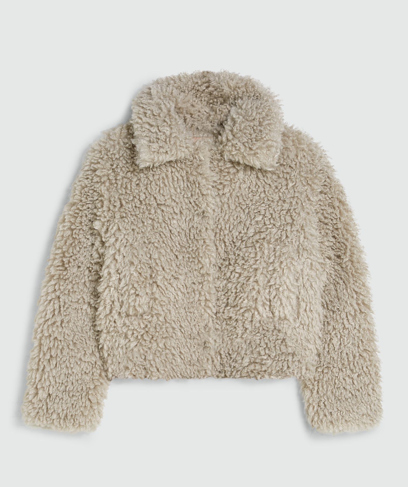 Manteau moelleux boxy fit LISA - gris chaud