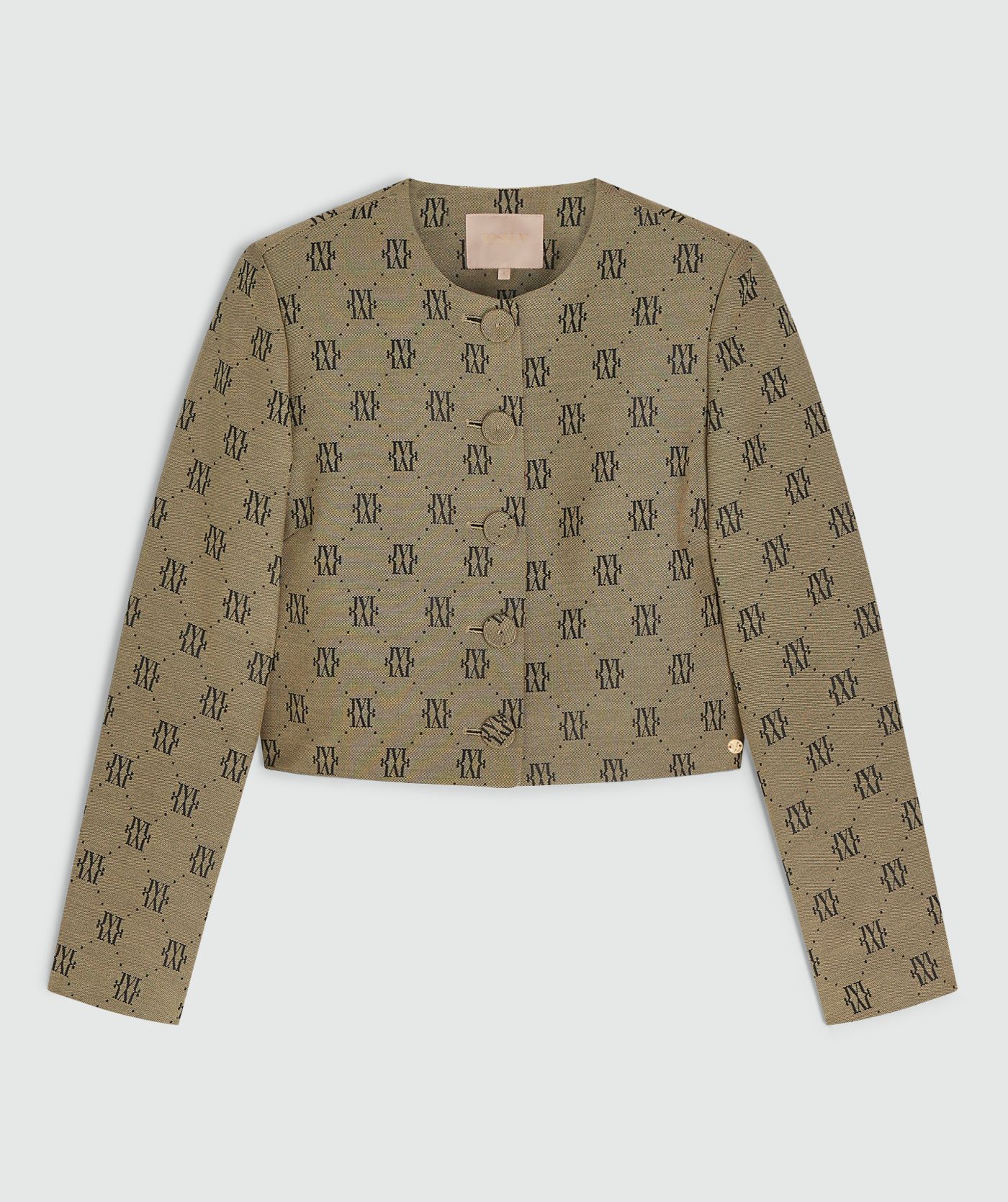 Blazer court avec imprimé logo REMI - beige noir