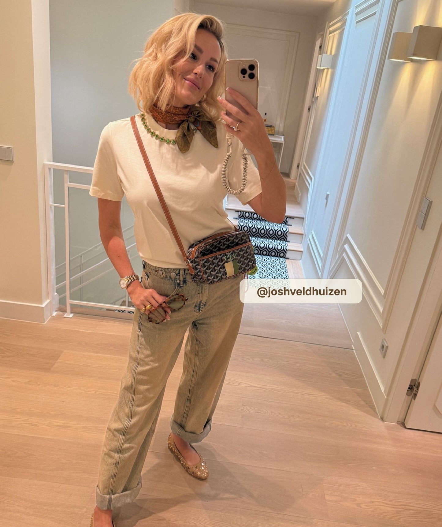 T-shirt regular fit avec strass ROSINA - écru clair